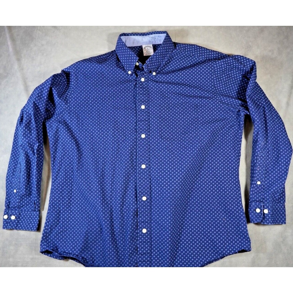 Brooks Brothers Shirt Mens XL Blue Regent Long Sleeve Button Casual Extra Large